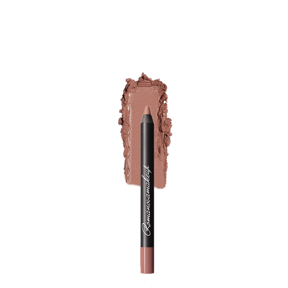 Romanovamakeup Sexy Contour Lip Liner FIRST DATE. Makeup and Built-in-Brush  PINK SHADE. Smooth, Long Lasting, Easy Glide-on Pencil Gift for Women to